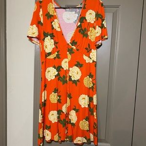 ASOS dress- Size 12- orange/green